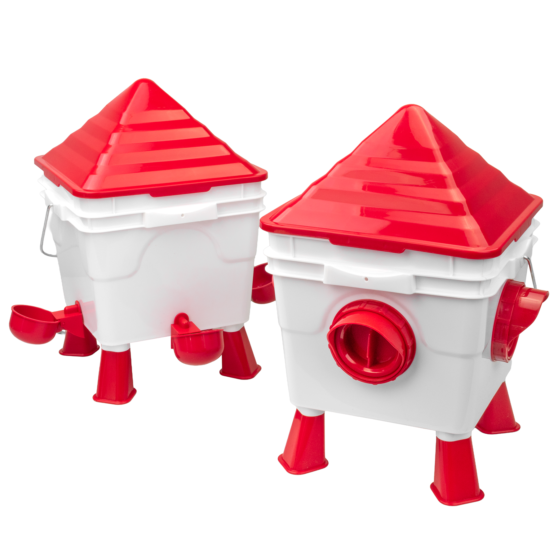 2pc Automatic 10Kg Chicken Feeder & 10L Waterer/Drinker Set with Raised Legs