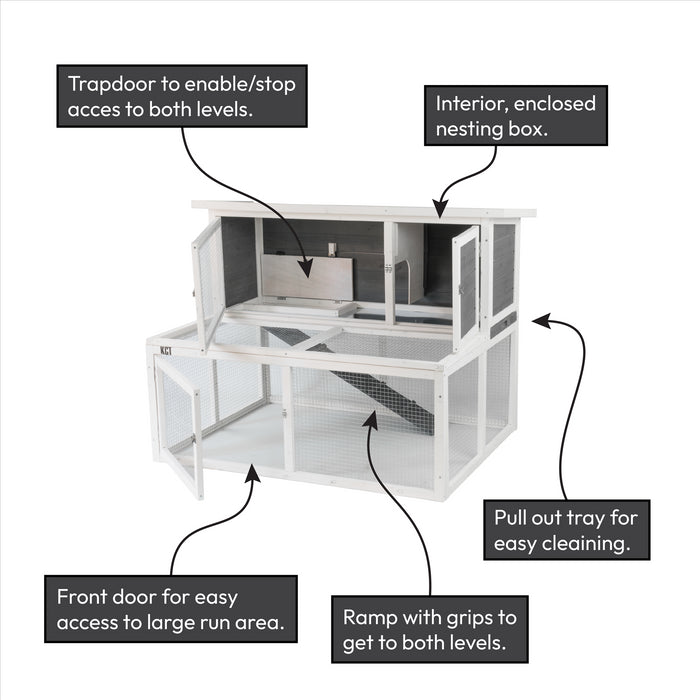 KCT Ancona 4ft Rabbit Hutch with Extended Run - Grey