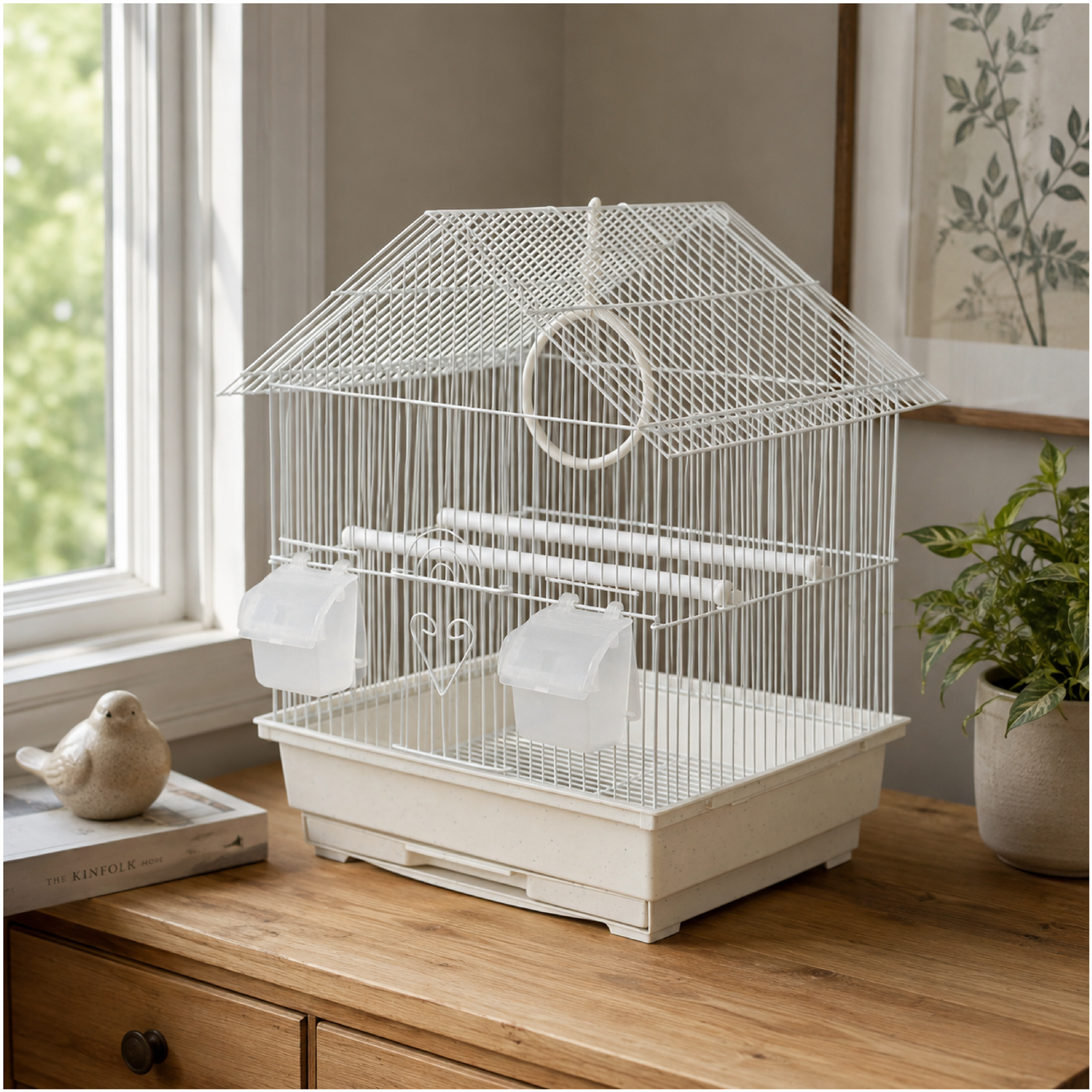KCT Lima Small Exotic Bird Travel Cage - White