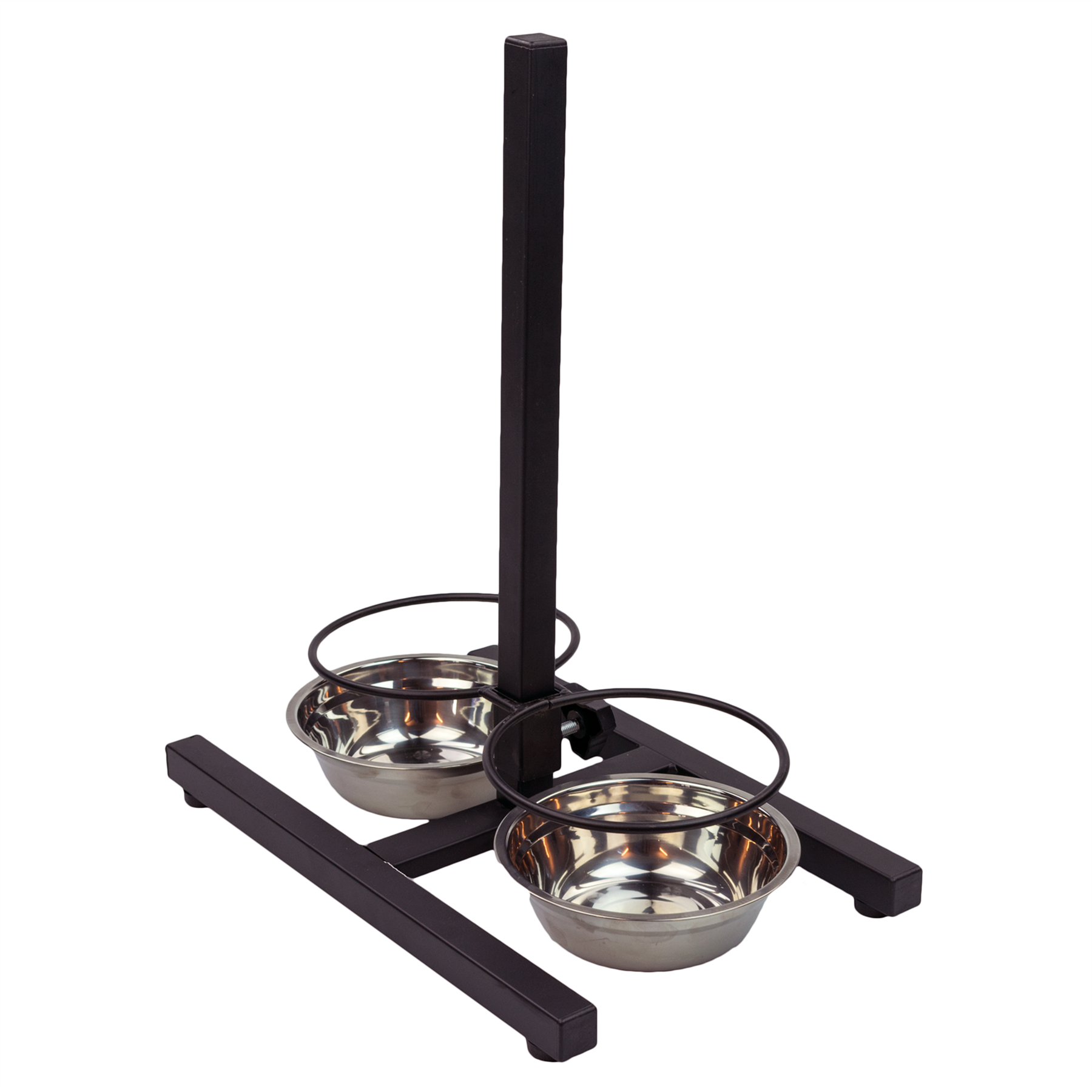 KCT Adjustable Height Pet Dog Feeding Stand with 2 Bowls - Medium