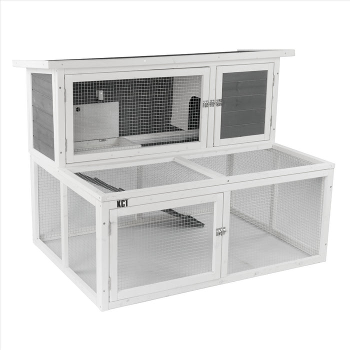 KCT Ancona 4ft Rabbit Hutch with Extended Run - Grey