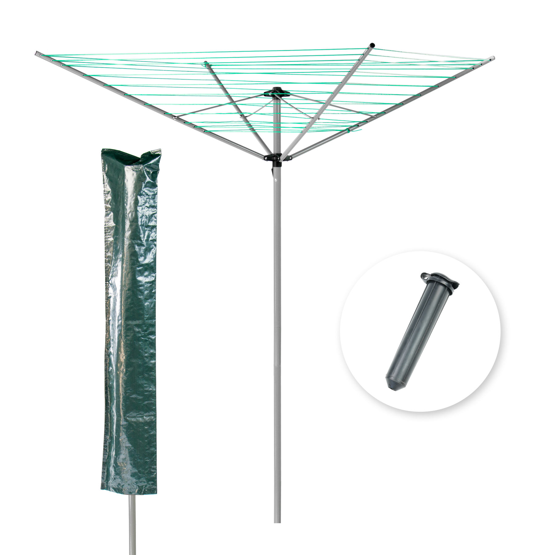 KCT 3 / 4 Arm Outdoor Rotary Washing Line Airers with Optional Covers