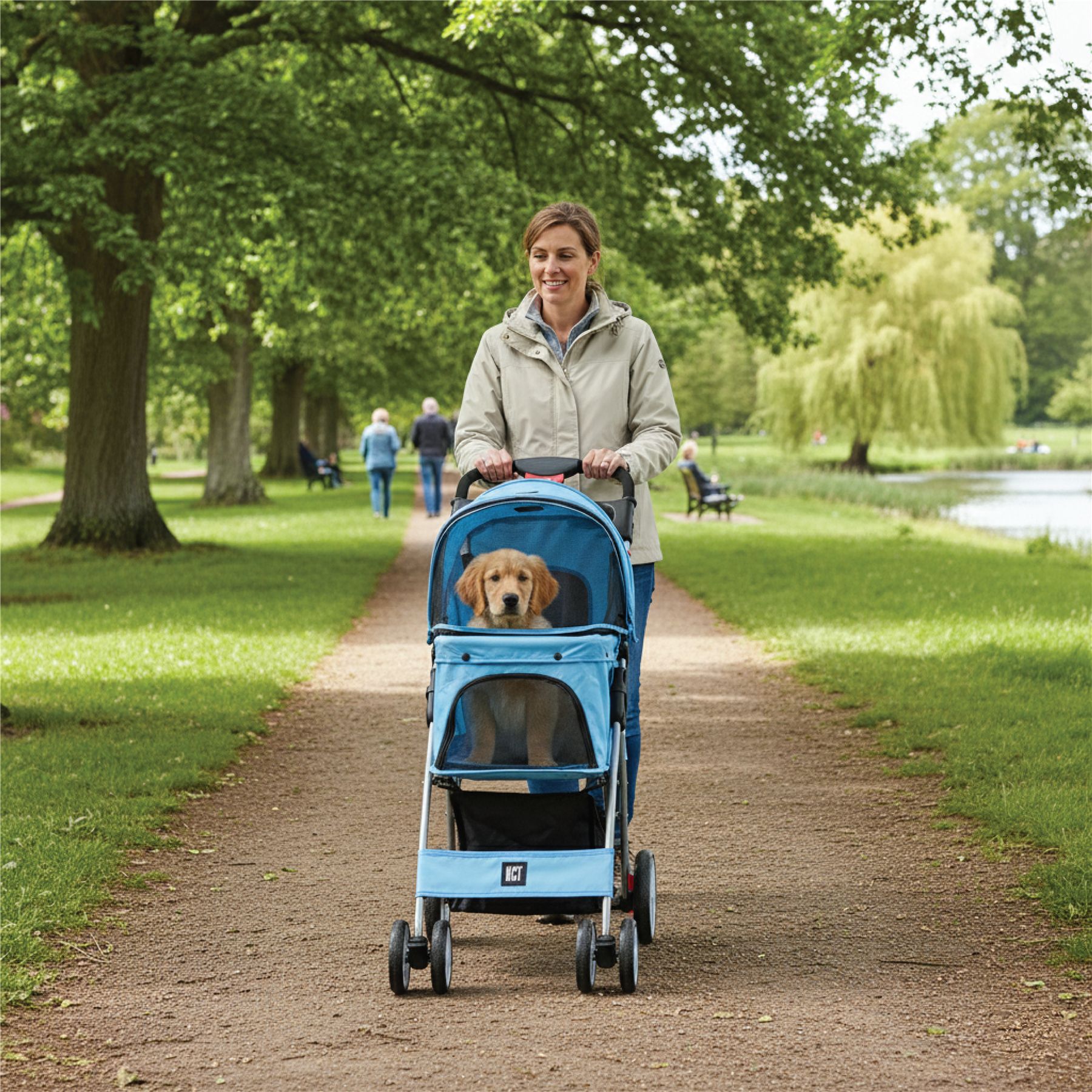 KCT Hooded Pet Stroller with Storage