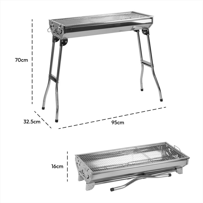 KCT Stainless Steel Portable Folding BBQ Charcoal Barbecue Grill
