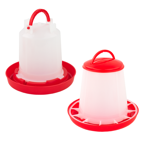 KCT Chicken Feeder & Drinker Set 1kg/1L - 360 Access Waterer Food ...