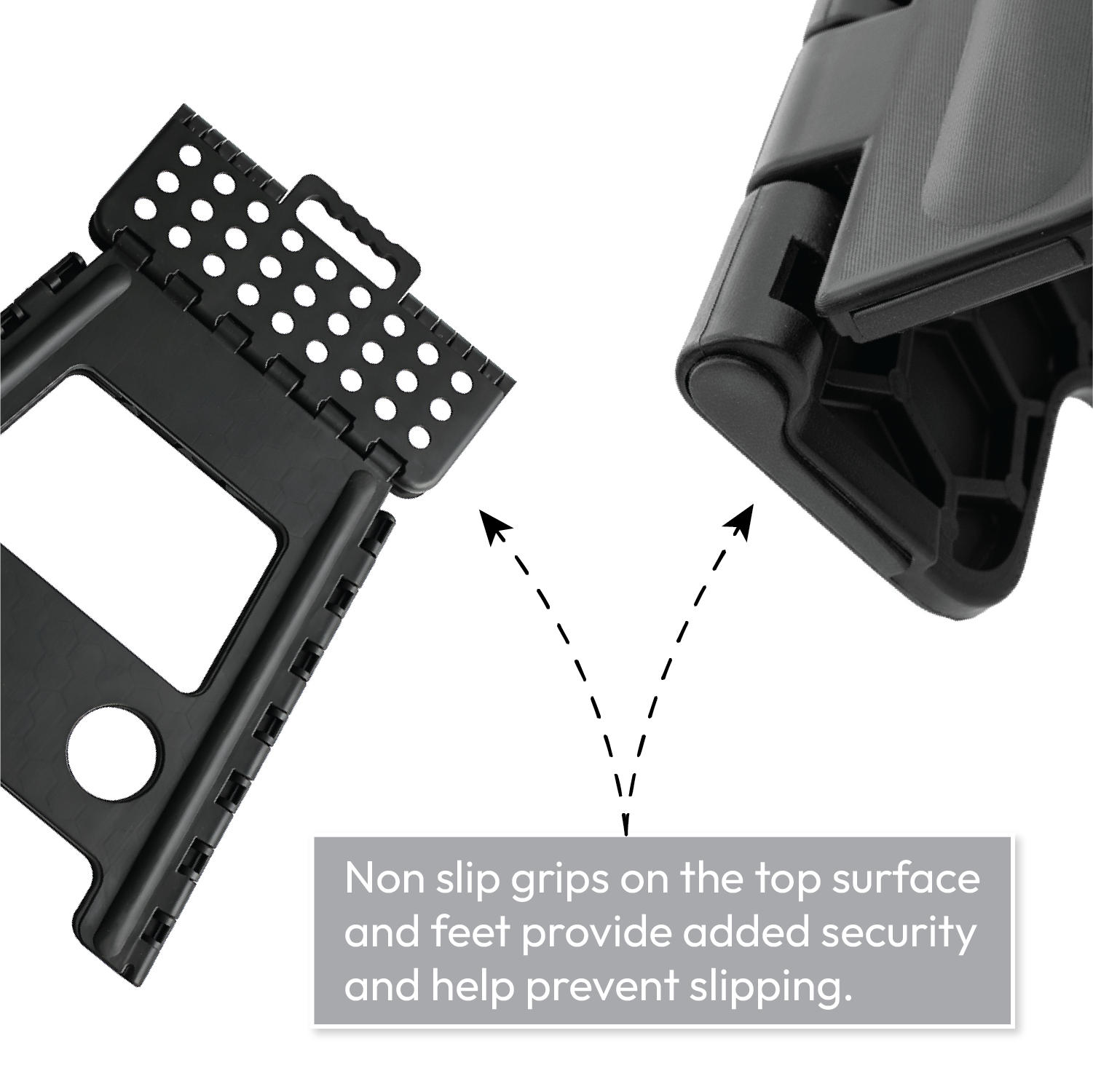 KCT Folding Multi Purpose Household Foldaway Step Stool Black