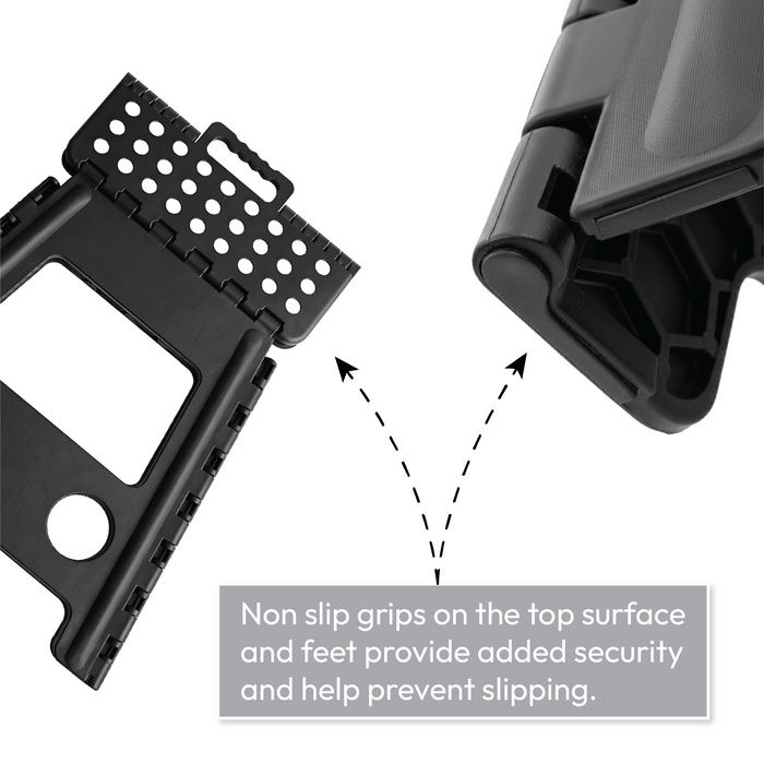 KCT Folding Multi Purpose Household Foldaway Step Stool Black