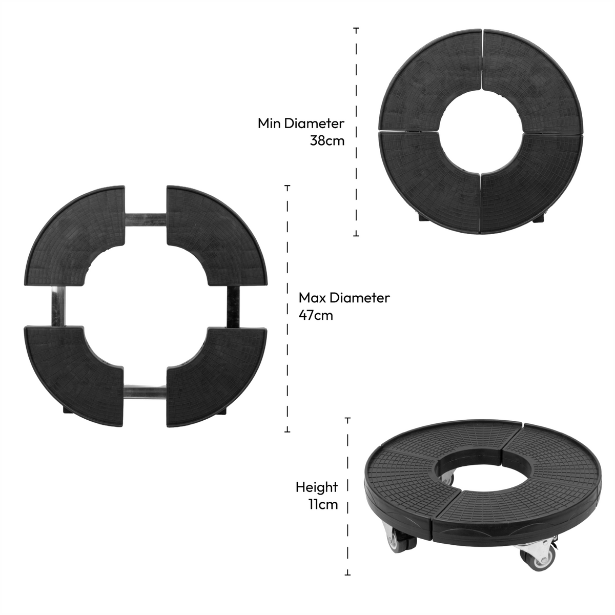 KCT 2 Pack Plant Pot Transport Caddy