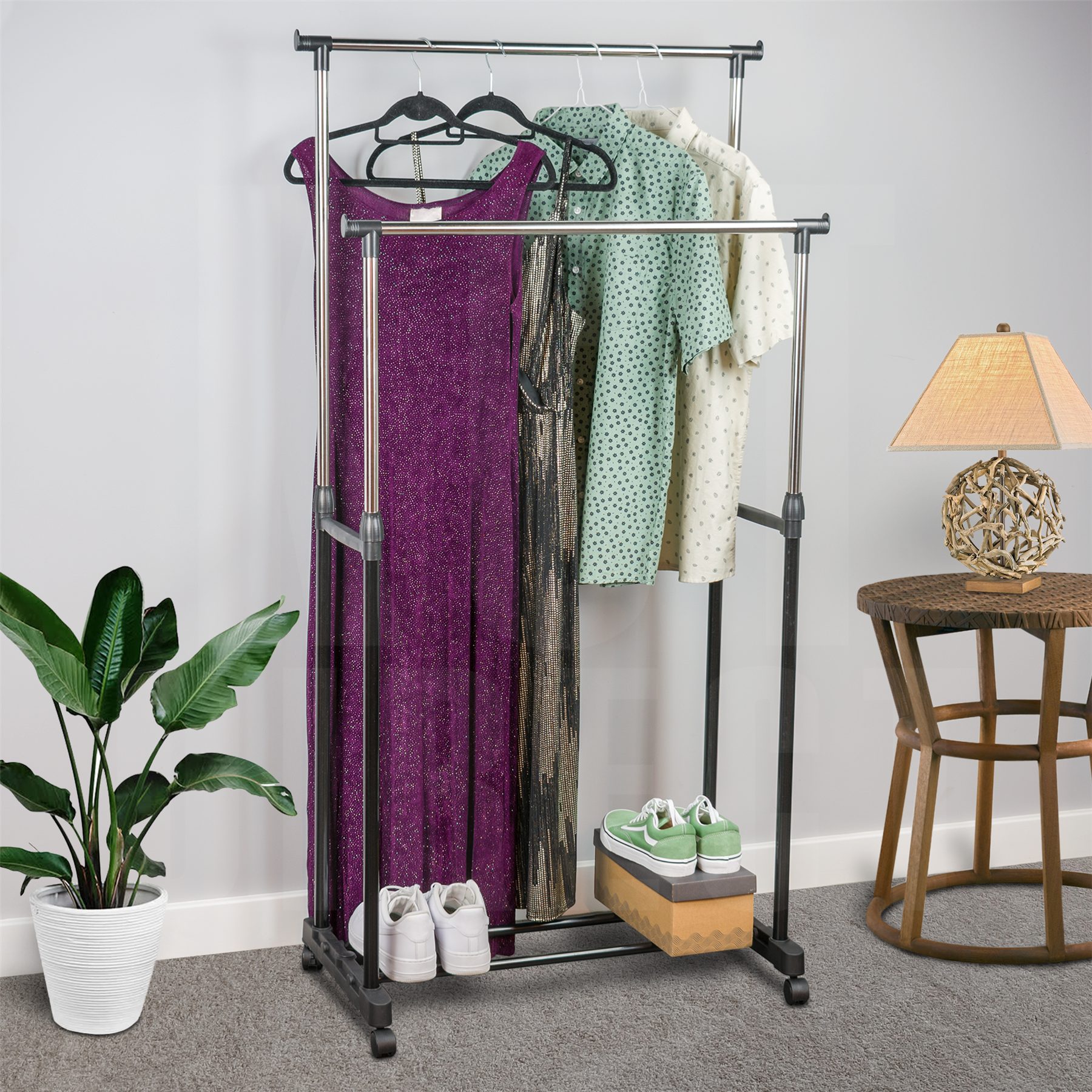 KCT Adjustable Clothes Racks on Wheels