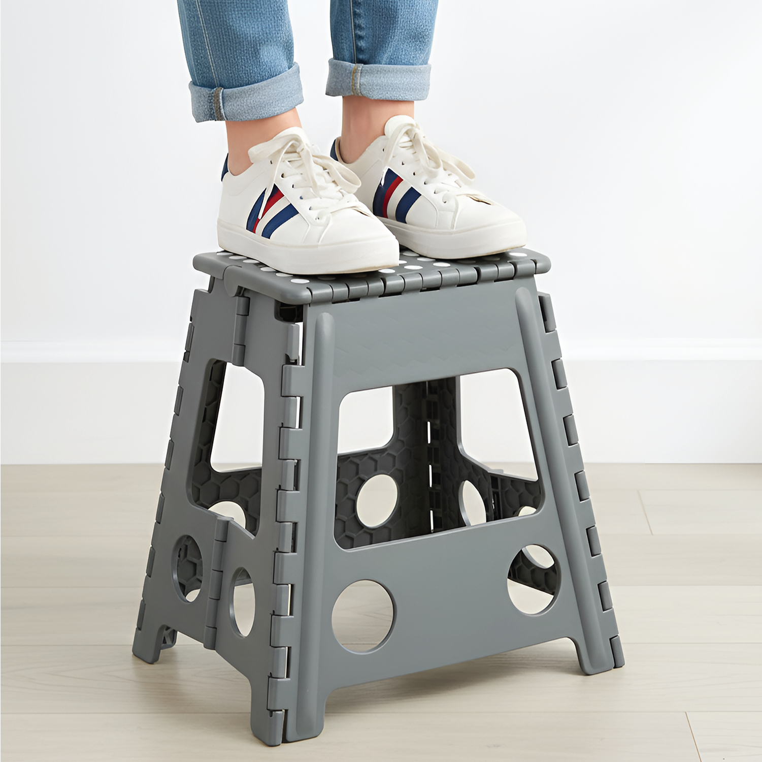KCT Folding Multi Purpose Household Foldaway Step Stool Grey