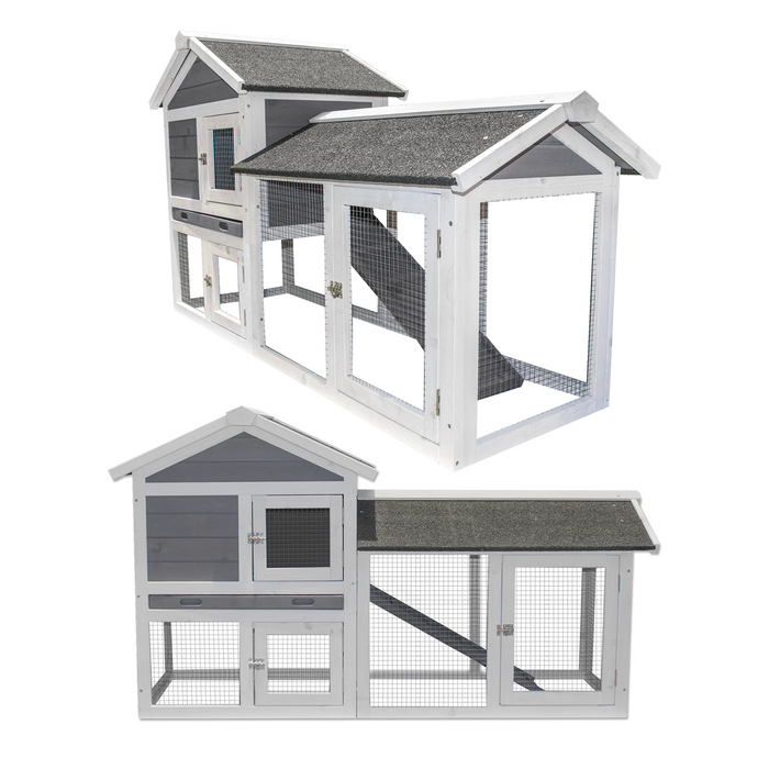 KCT Savona 2 Tier Rabbit Hutch & Run