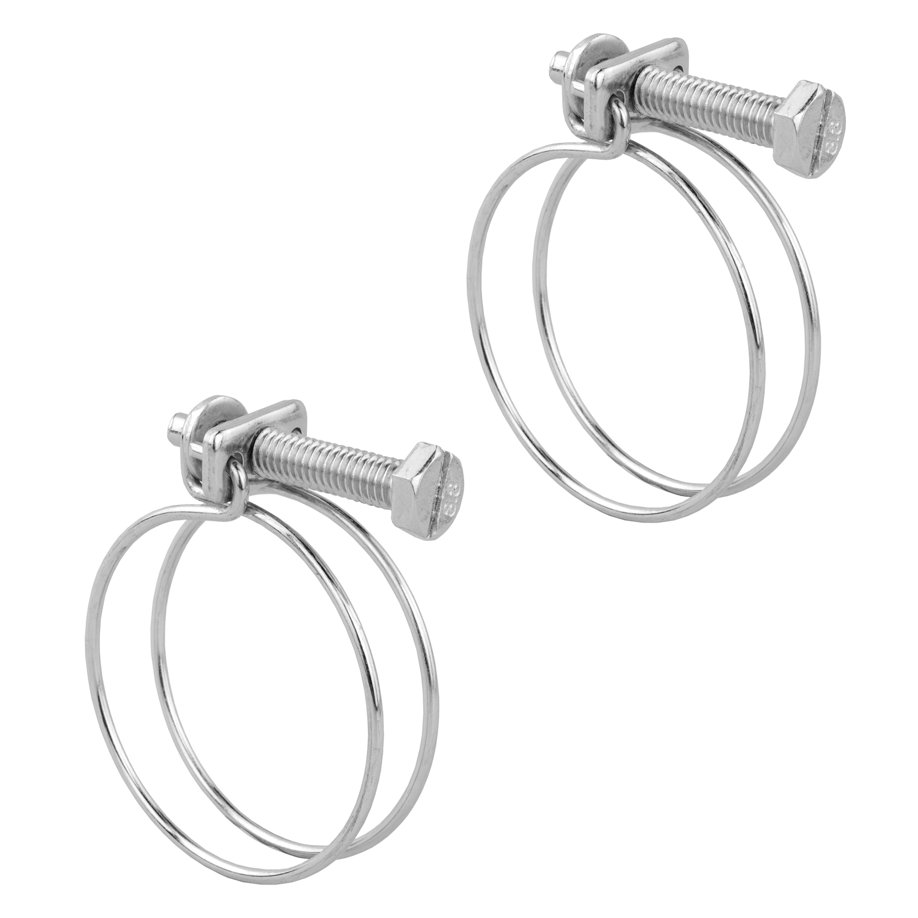 KCT Universal Double Wire Hose Clips Pipe Screw Clamps for All Types of Hose