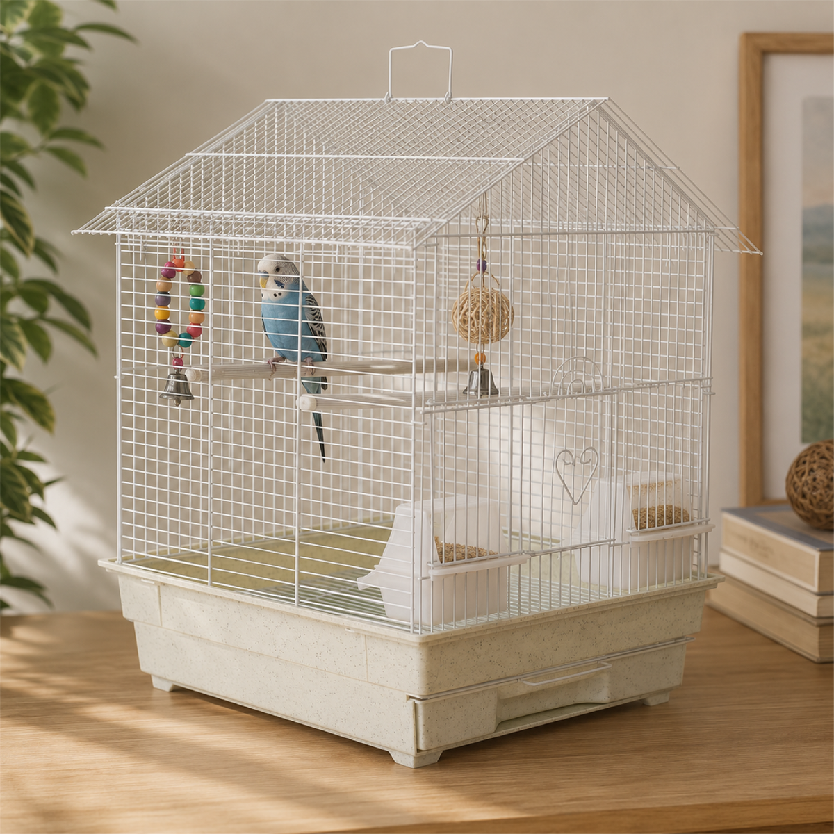 KCT Lima Plus Exotic Portable Bird Small Cage - White