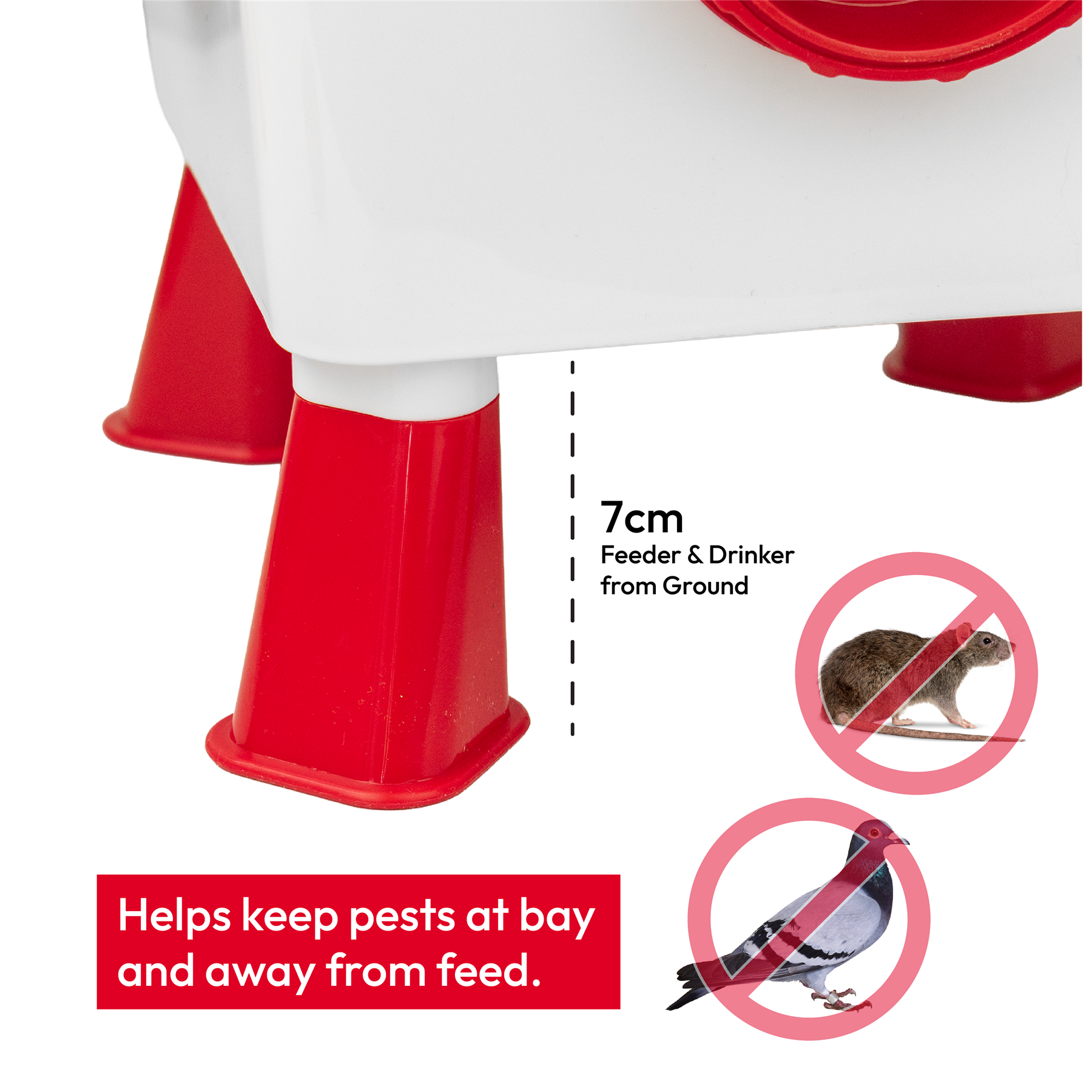 2pc Automatic 10Kg Chicken Feeder & 10L Waterer/Drinker Set with Raised Legs