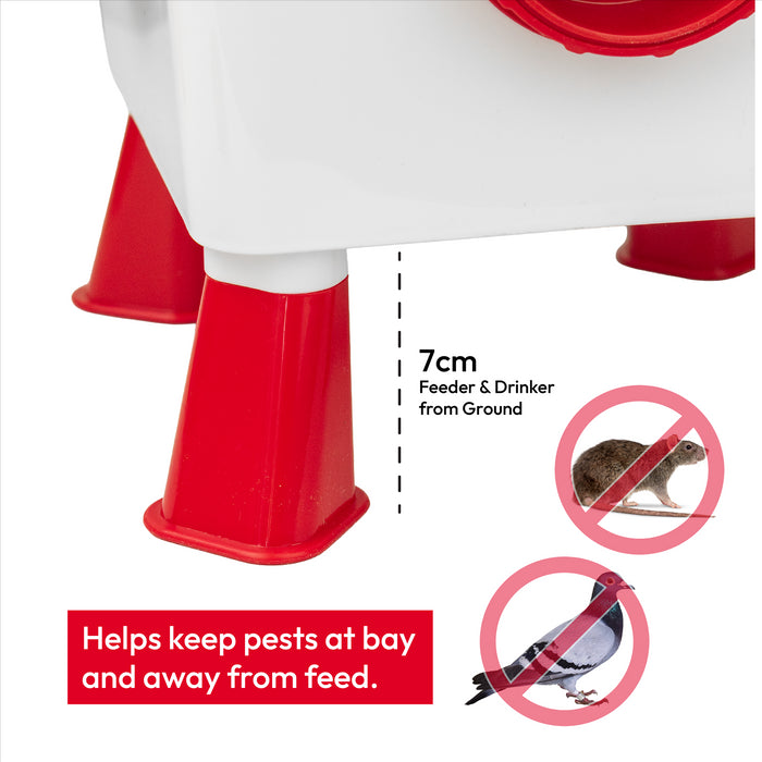 10KG/10L Raised Chicken Feeder & Waterer Set