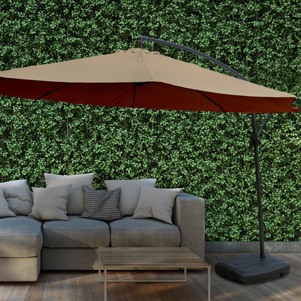 KCT 3m Large Cantilever Garden Parasols with Base and Cover Kit