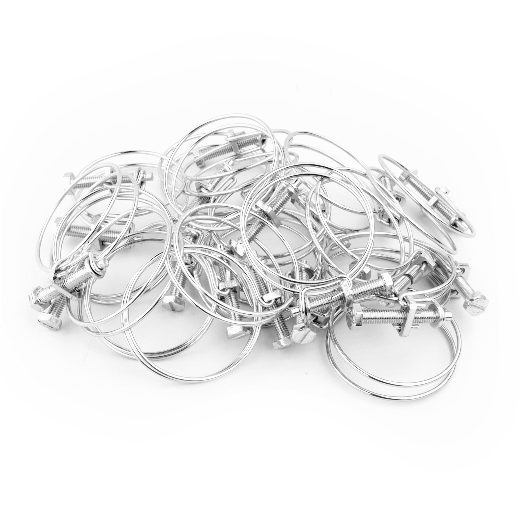 KCT Universal Double Wire Hose Clips Pipe Screw Clamps for All Types of Hose