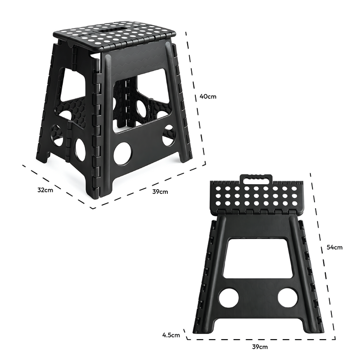 KCT Folding Multi Purpose Household Foldaway Step Stool Black