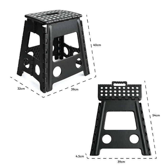 KCT Folding Multi Purpose Household Foldaway Step Stool Black