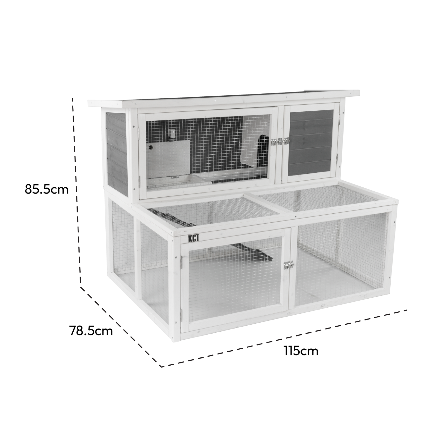 KCT Ancona 4ft Rabbit Hutch with Extended Run - Grey