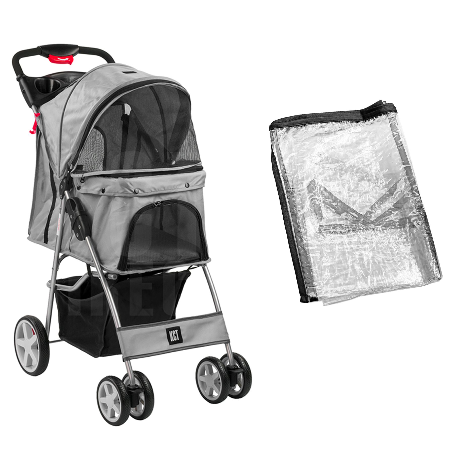 KCT Hooded Pet Stroller with Storage