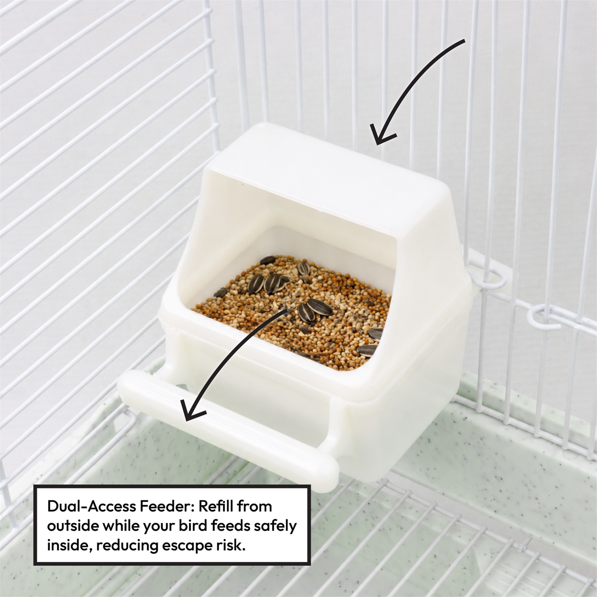 KCT Lima Plus Exotic Portable Bird Small Cage - White
