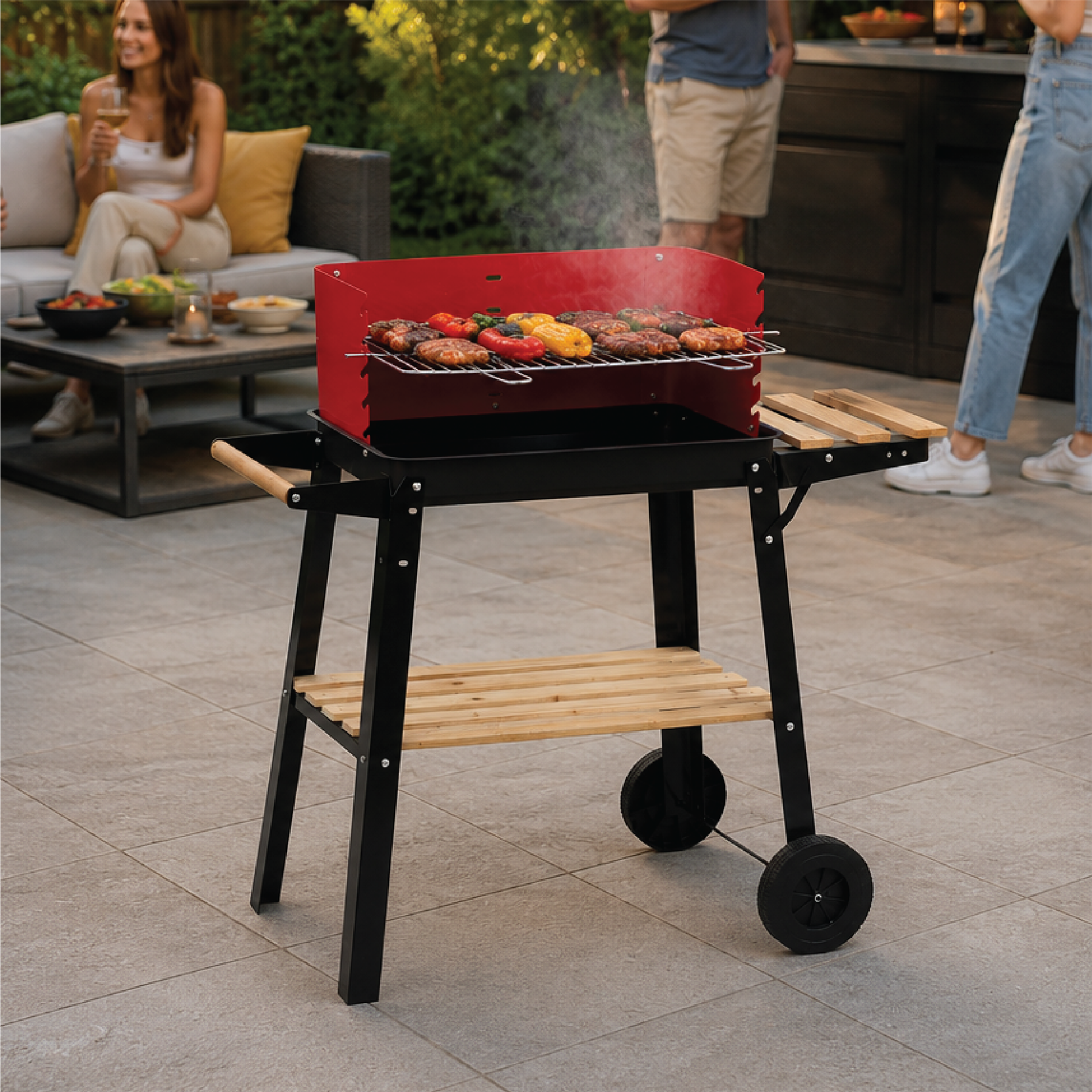 KCT Open Top Trolley BBQ with  Tool Set