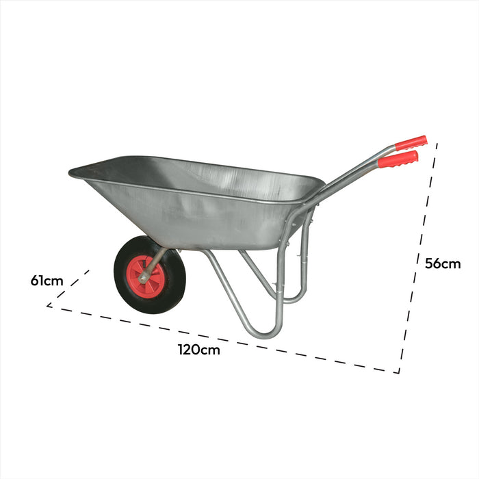 KCT 80 Litre Garden Galvanised Steel Wheelbarrow