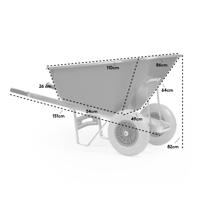 KCT 200L XL Heavy Duty Twin Wheelbarrow