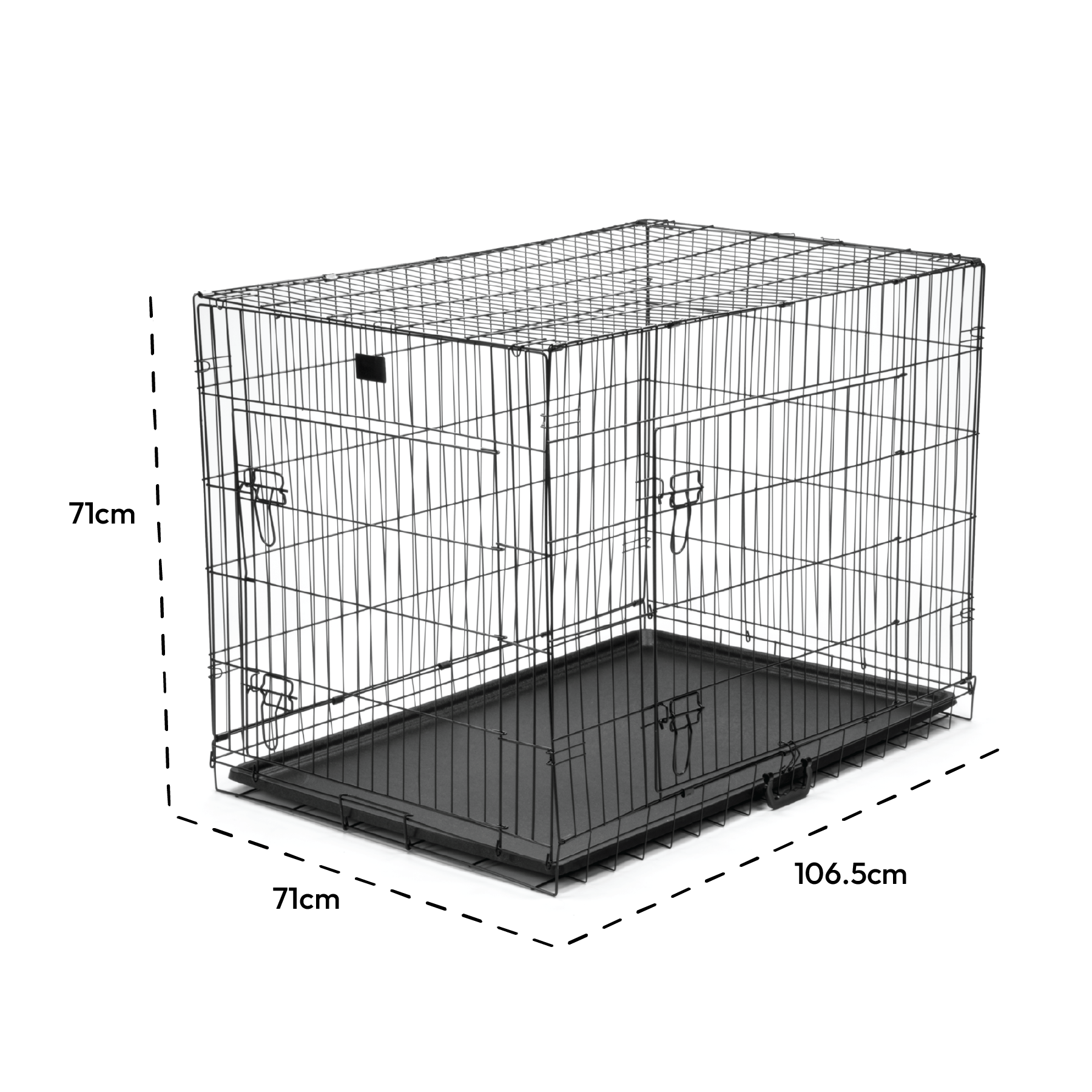 KCT Folding Pet Crates with Plastic Tray