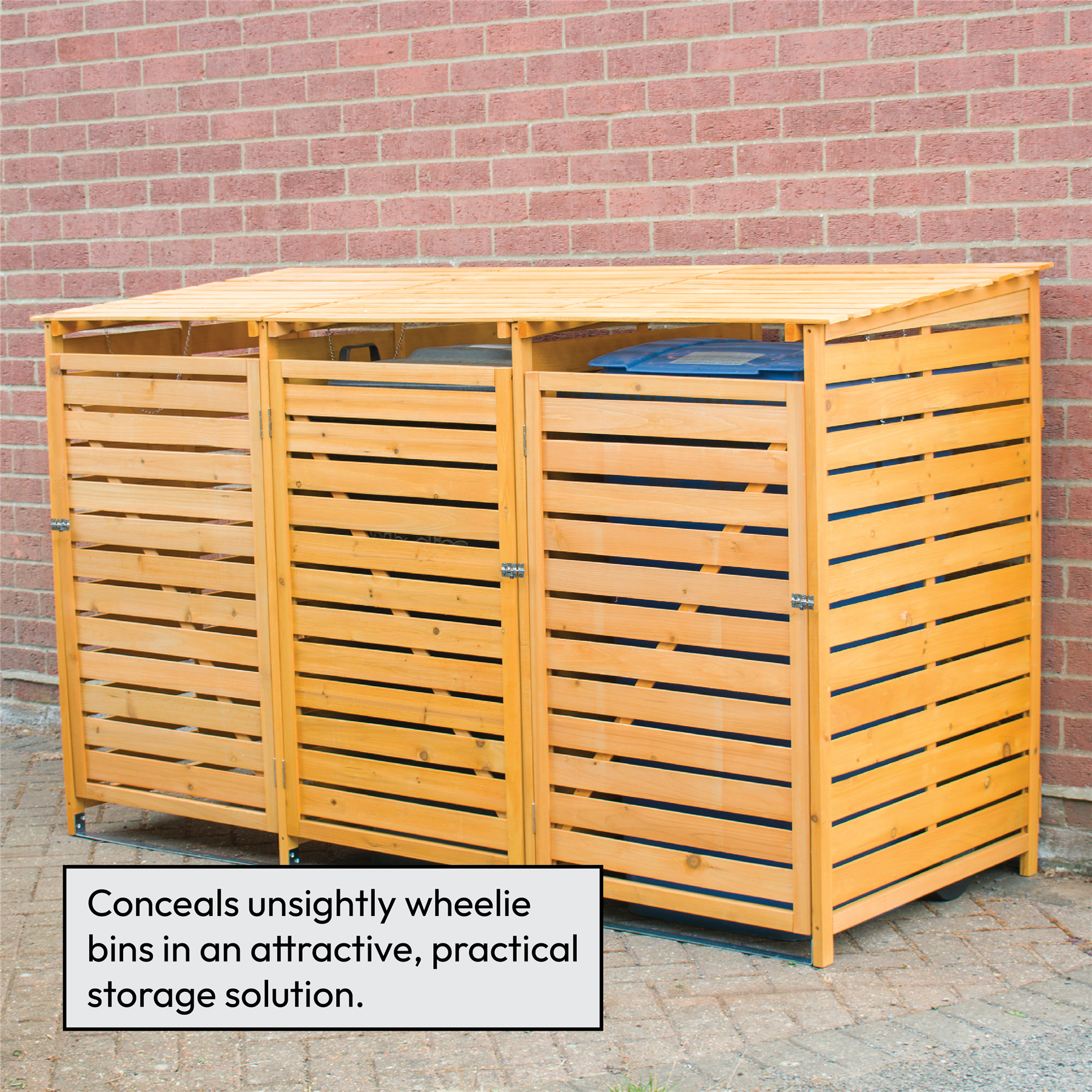 KCT Triple Wheelie Bin Storage Shed