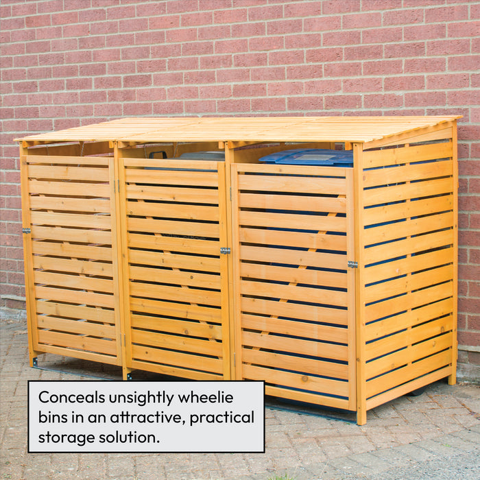 KCT Triple Wheelie Bin Storage Shed