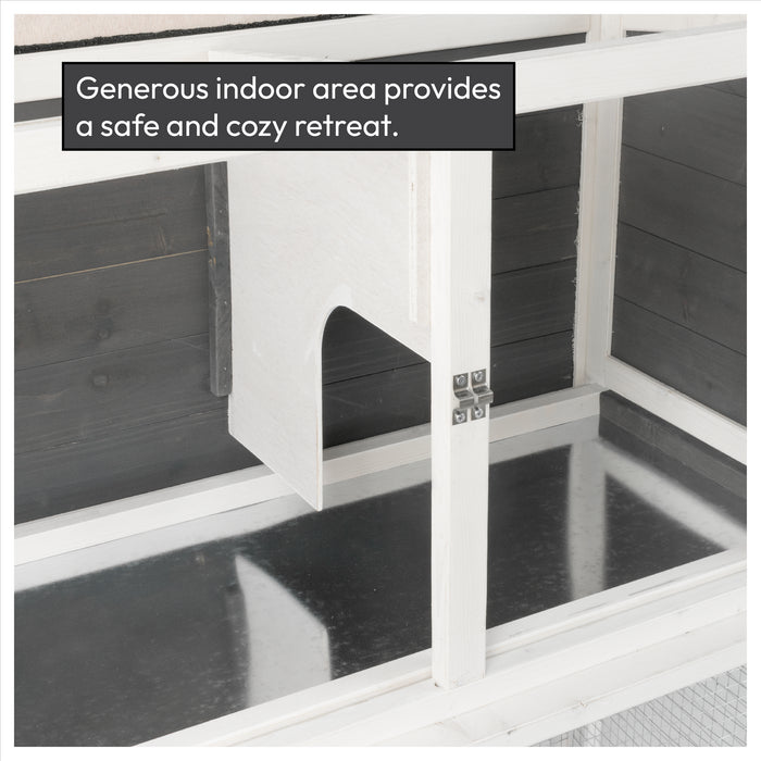 KCT Ancona 4ft Rabbit Hutch with Extended Run - Grey