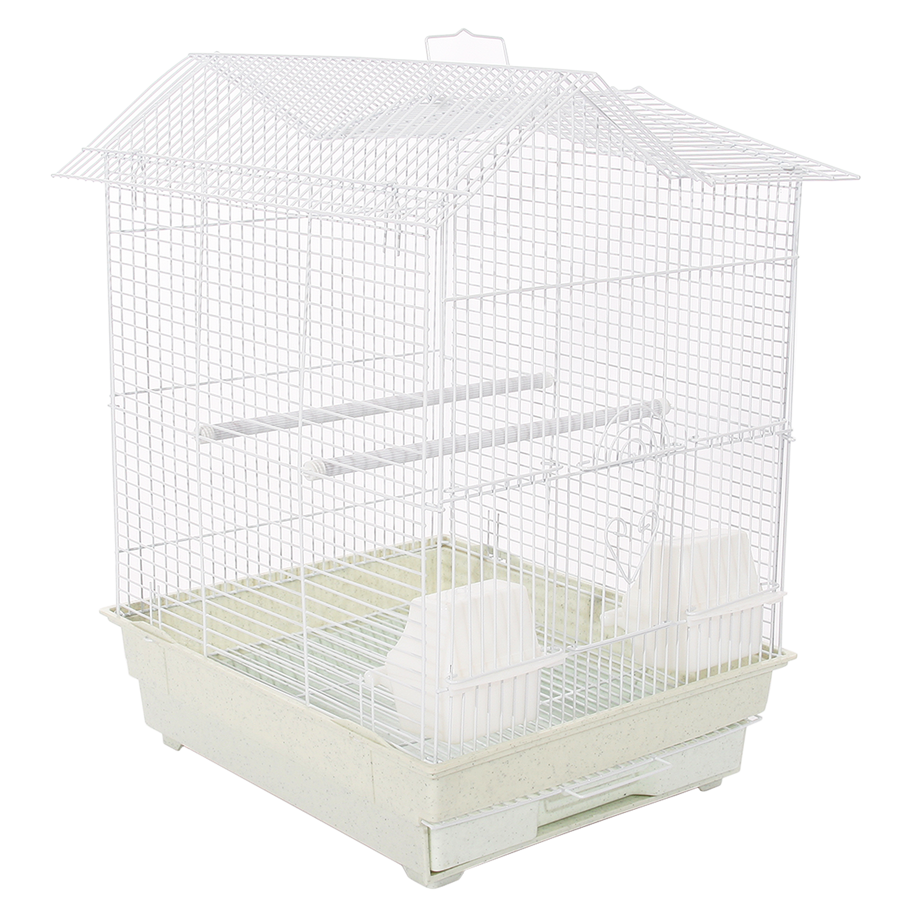 KCT Santiago Plus Exotic Portable Bird Small Cage  - White