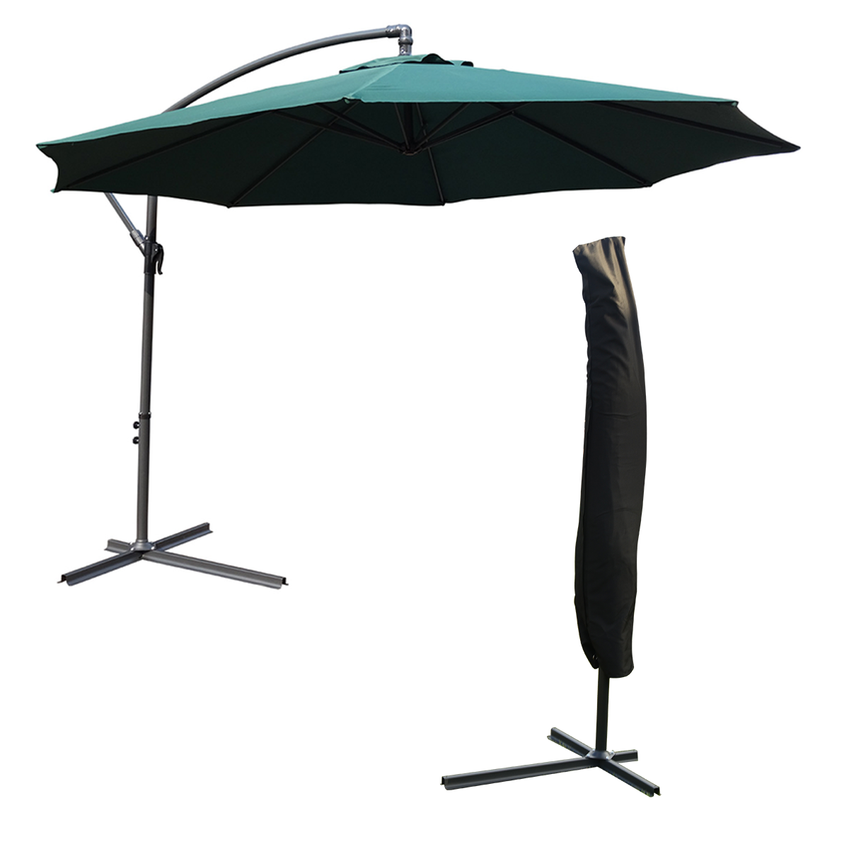 KCT 3m Large Cantilever Garden Parasols with Cover