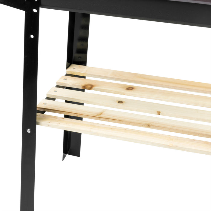 KCT Open Top BBQ Grill Garden Steel Camping Barbecue Trolley