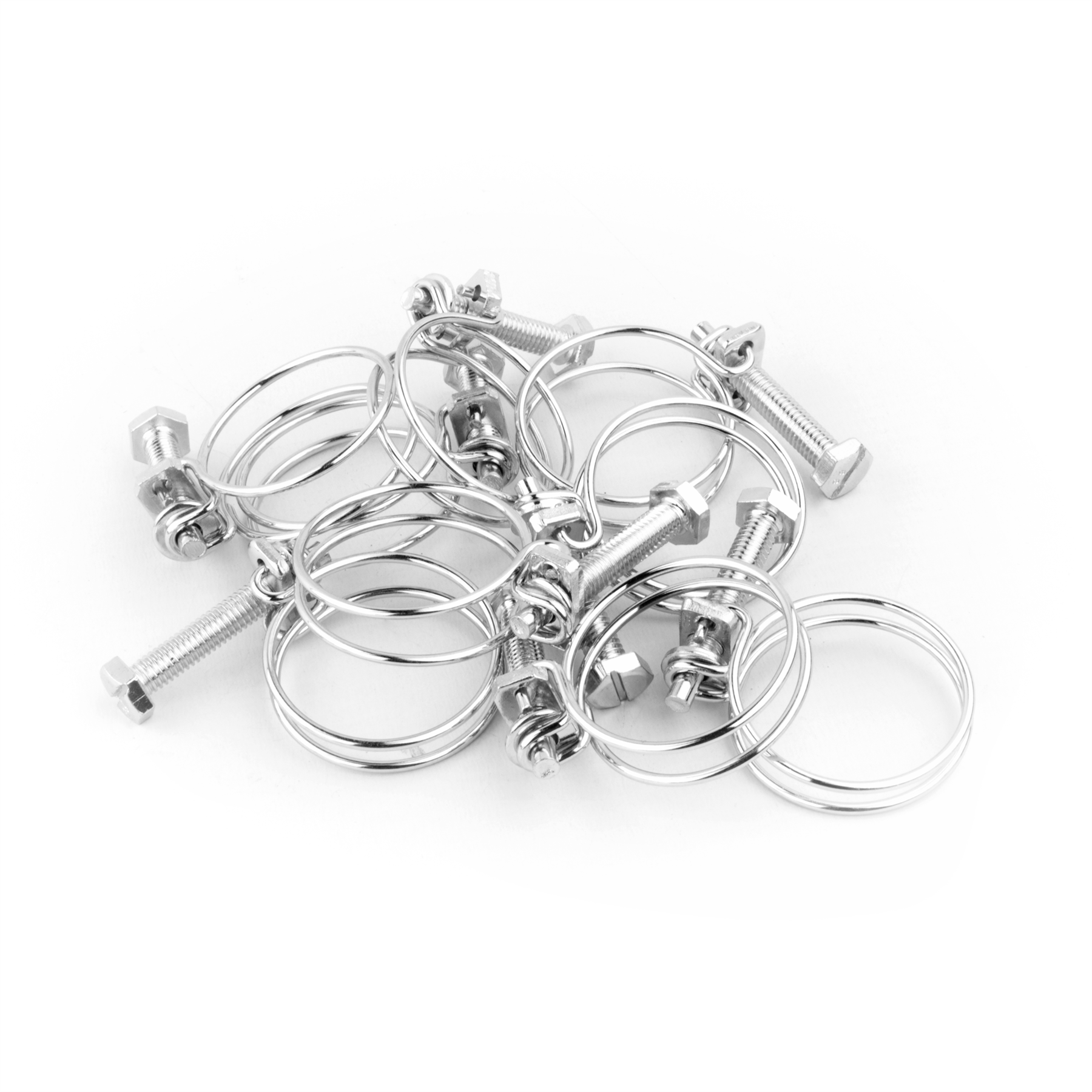 KCT Universal Double Wire Hose Clips Pipe Screw Clamps for All Types of Hose