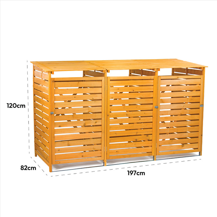 KCT Triple Wheelie Bin Storage Shed