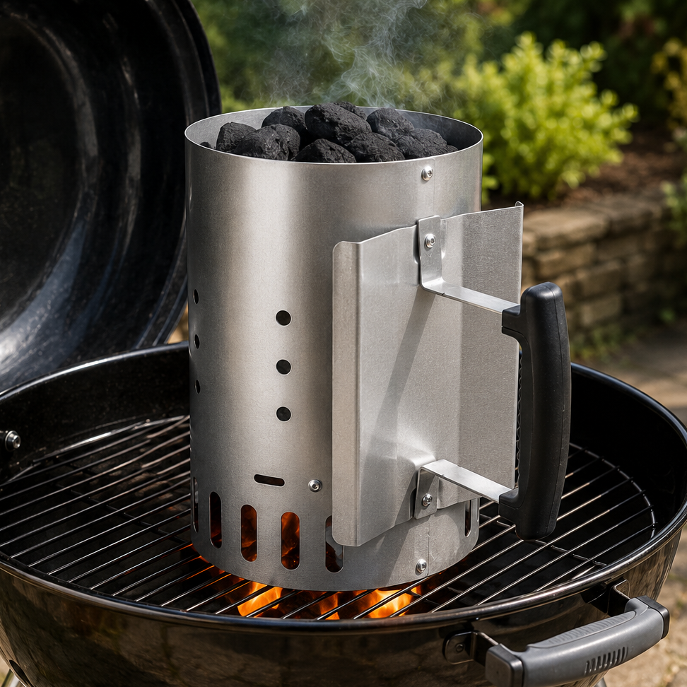 KCT Charcoal BBQ Chimney Starter - Outdoor Quick Start Lighter