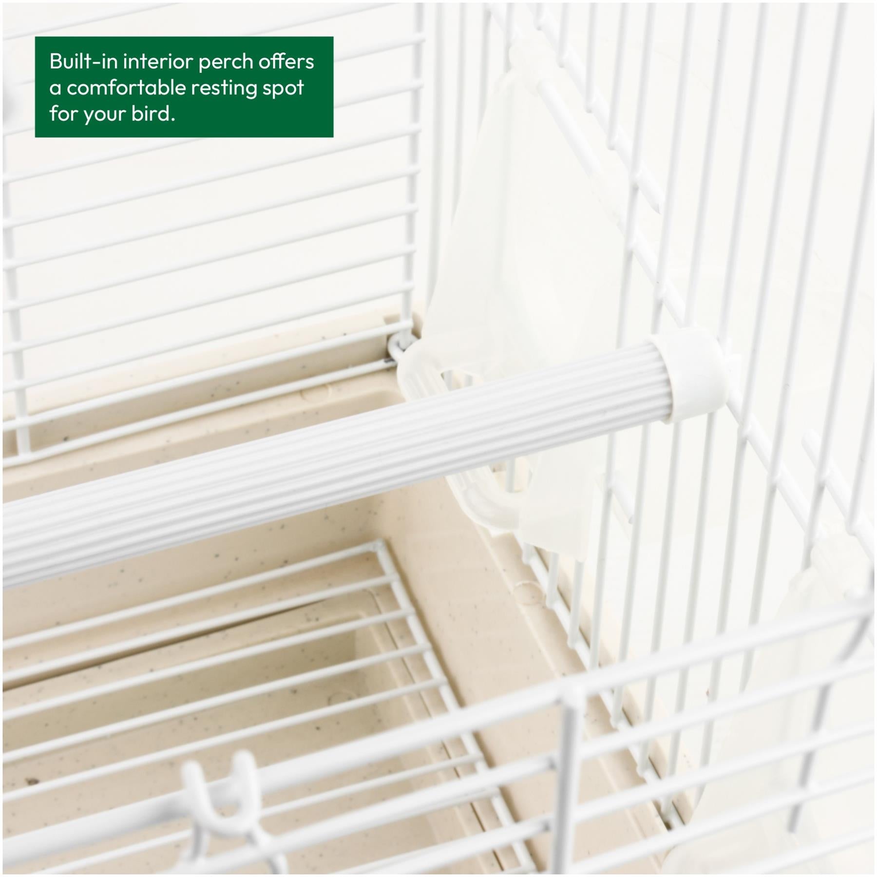 KCT Santiago Small Exotic Bird Travel Cage - White