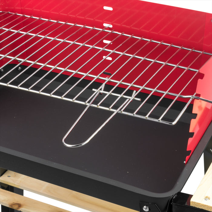 KCT Open Top BBQ Grill Garden Steel Camping Barbecue Trolley