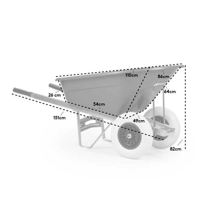 KCT 160L XL Twin Wheelbarrow