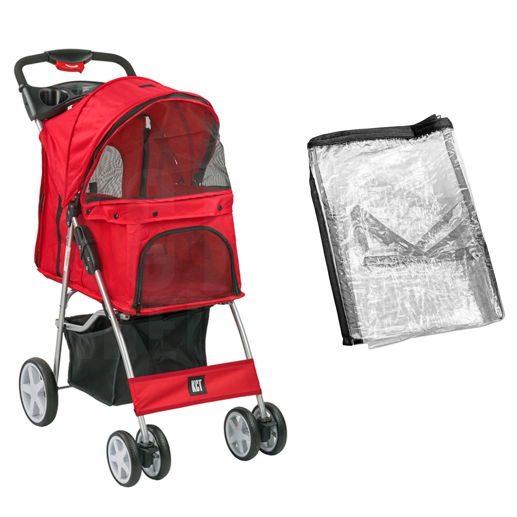 KCT Hooded Pet Stroller with Storage