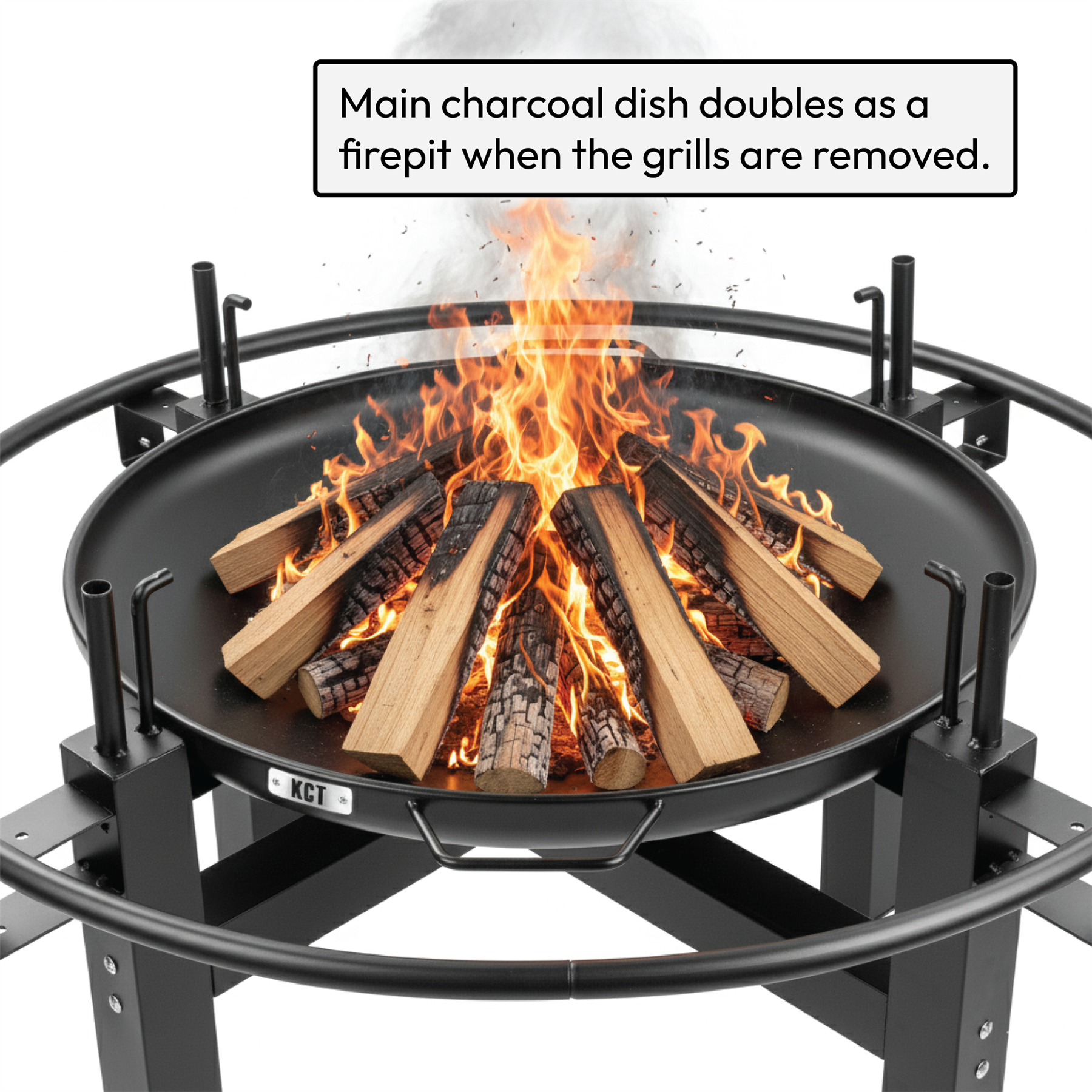 KCT Outdoor Round BBQ Grill with Rotisserie and Tool Set