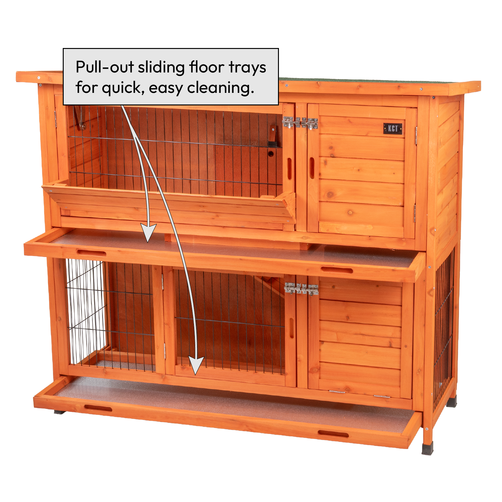 KCT Milan Large Two Tier Rabbit Hutch with Enclosed Run