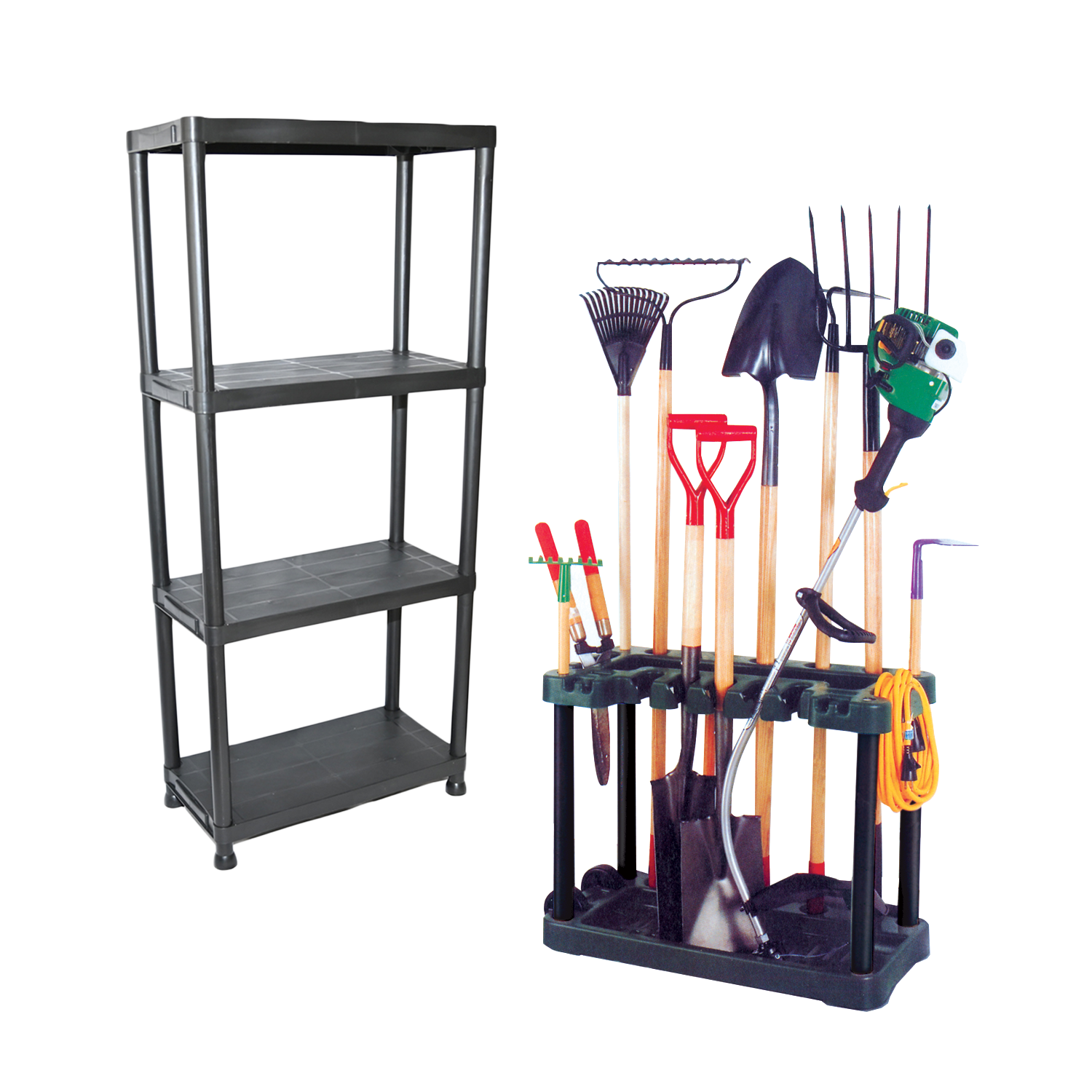 KCT Garden Tool Rack Trolley with Wheels and Shelf Storage Unit