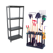 KCT Garden Tool Rack Trolley with Wheels and Shelf Storage Unit
