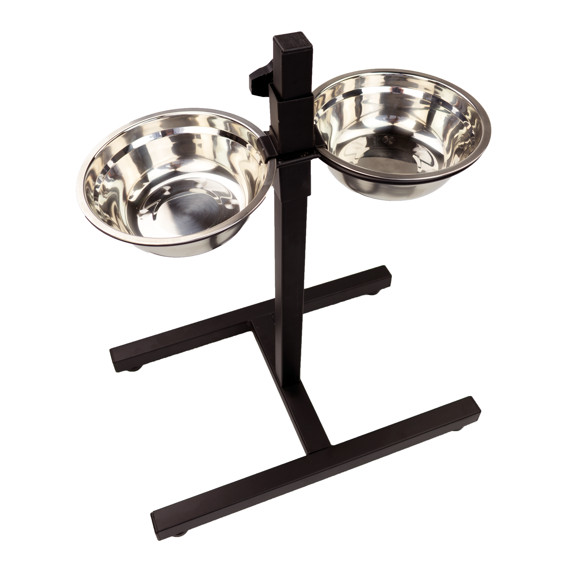 KCT Adjustable Height Pet Dog Feeding Stand with 2 Bowls - Medium
