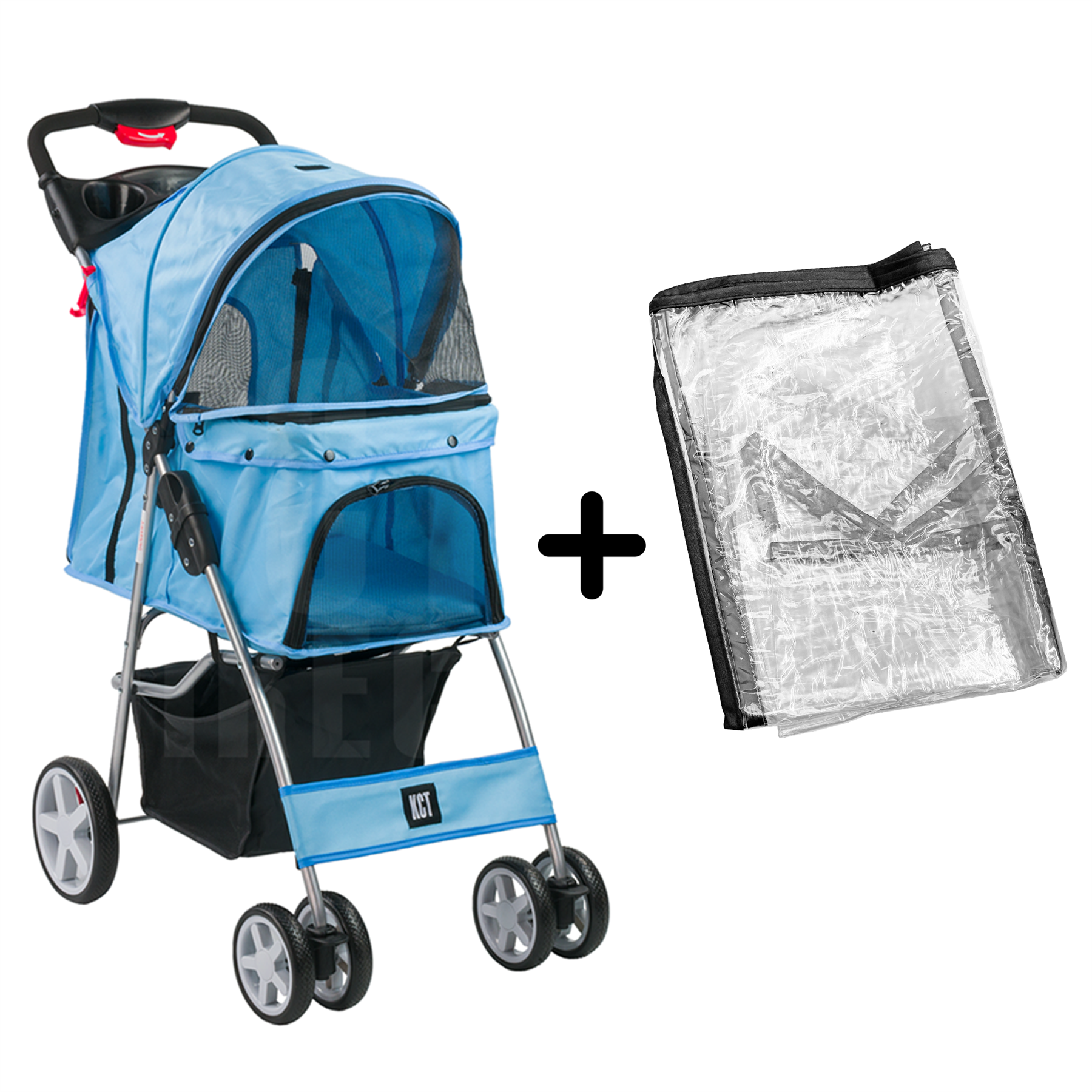 KCT Hooded Pet Stroller with Storage