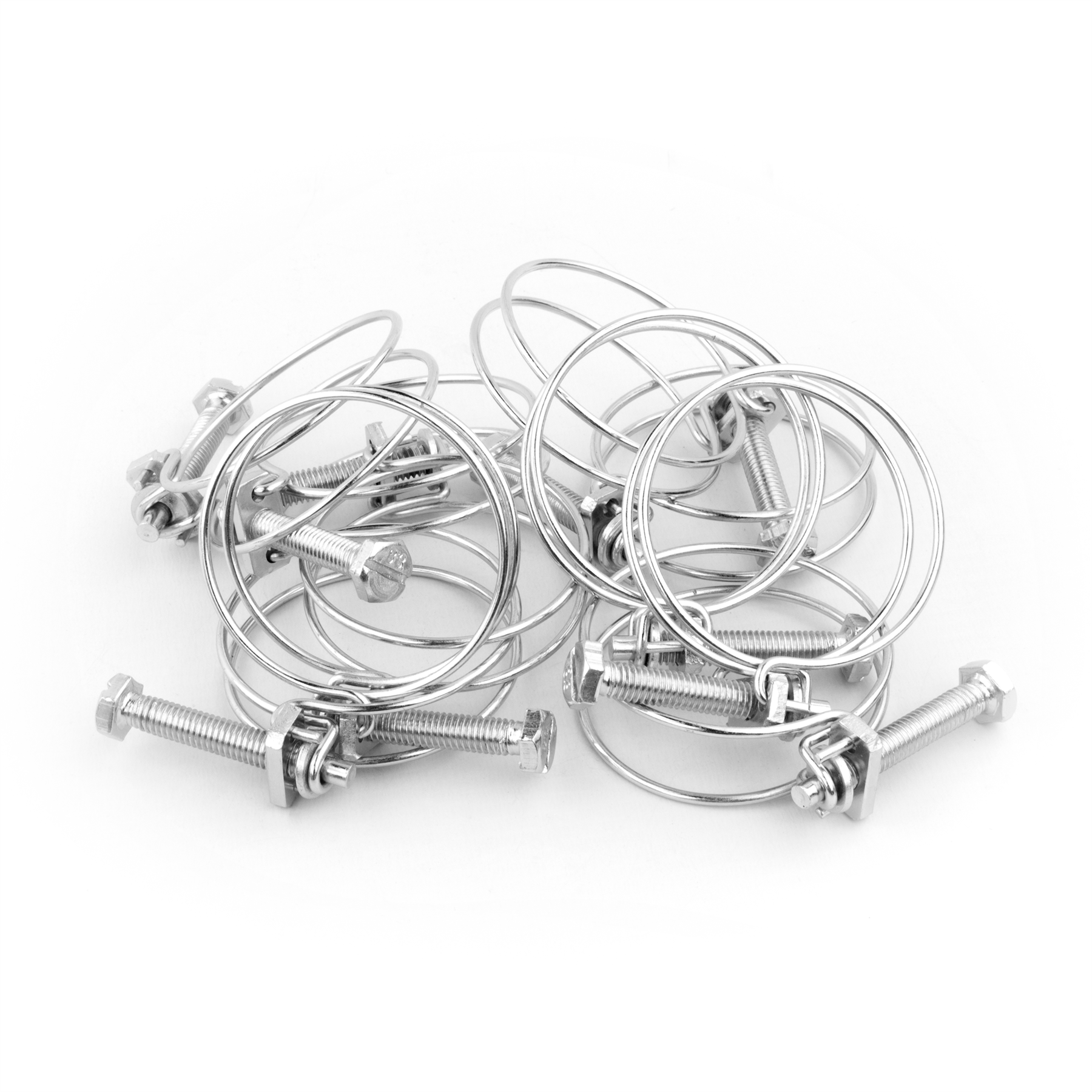 KCT Universal Double Wire Hose Clips Pipe Screw Clamps for All Types of Hose